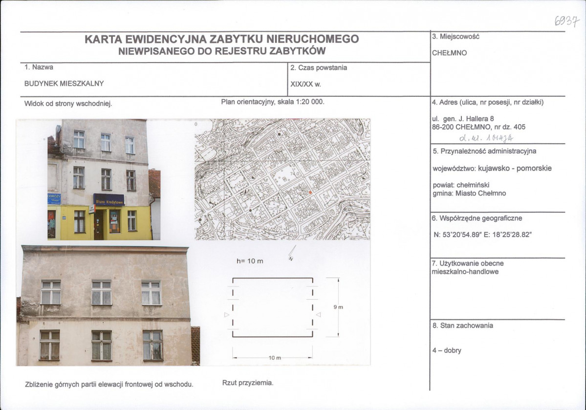 KEZN - Karta obiektu niewpisanego do rejestru, skan nr 1