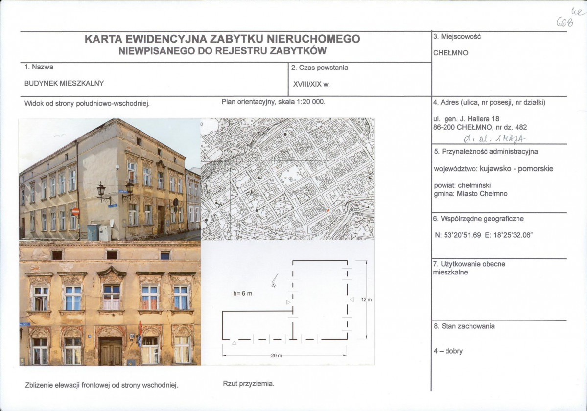 KEZN - Karta obiektu niewpisanego do rejestru, skan nr 1