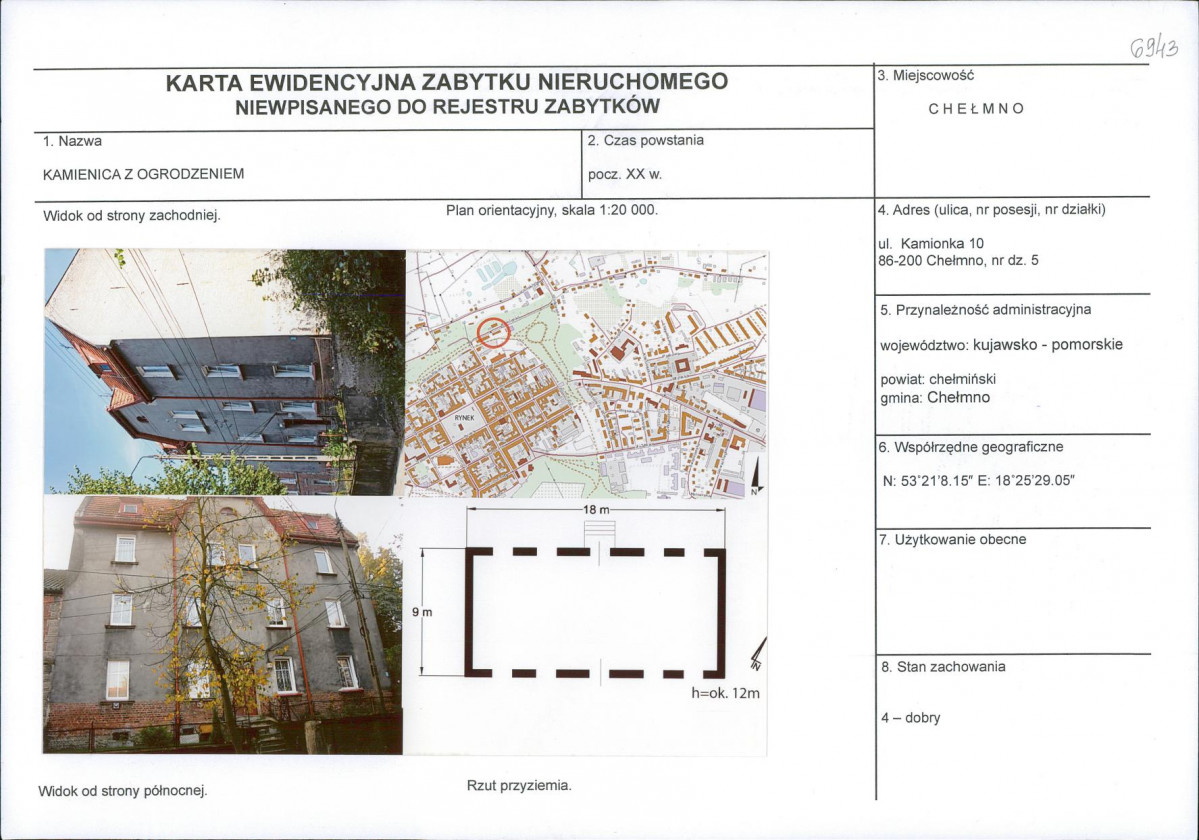 KEZN - Karta obiektu niewpisanego do rejestru, skan nr 1