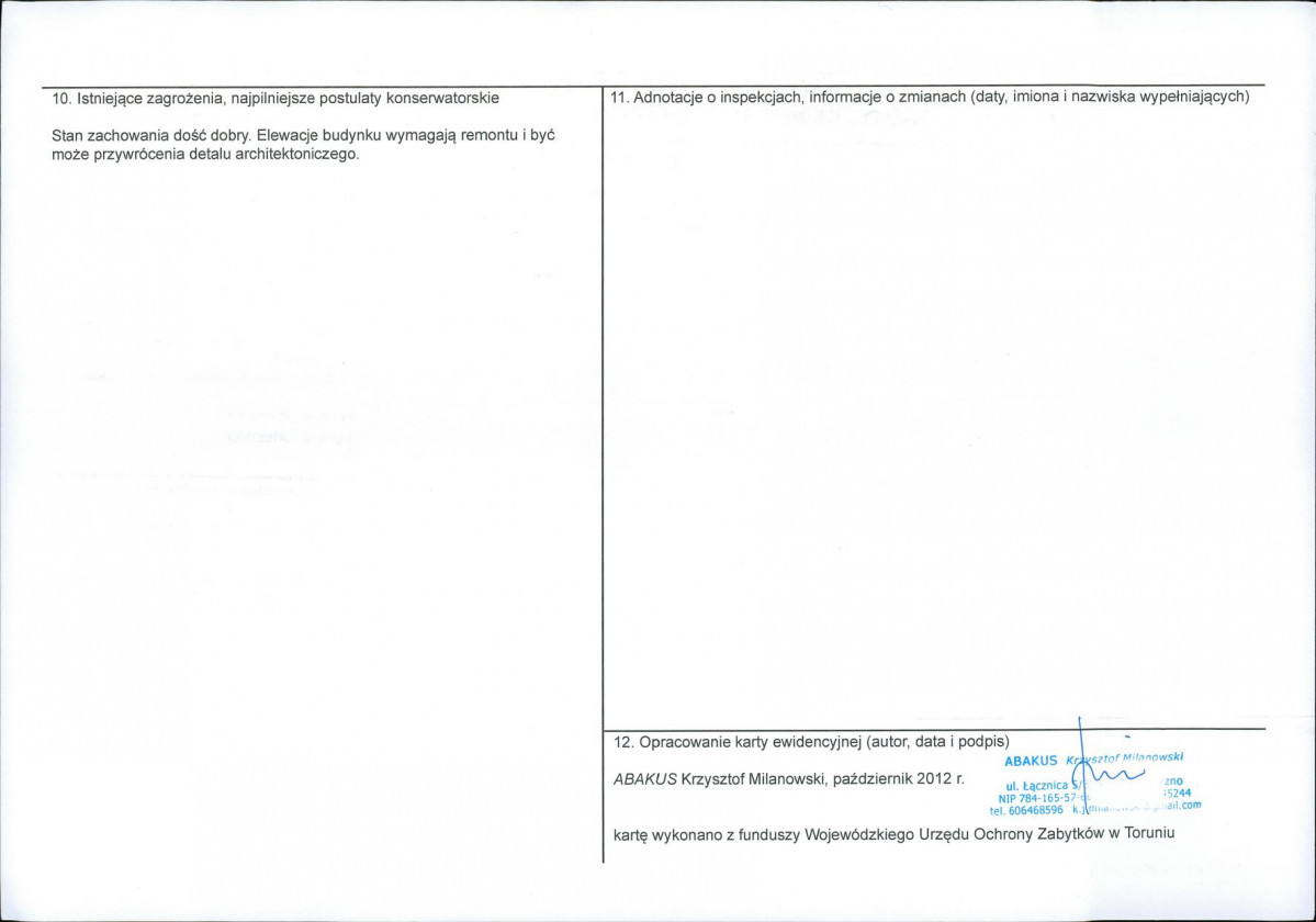 KEZN - Karta obiektu niewpisanego do rejestru, skan nr 2