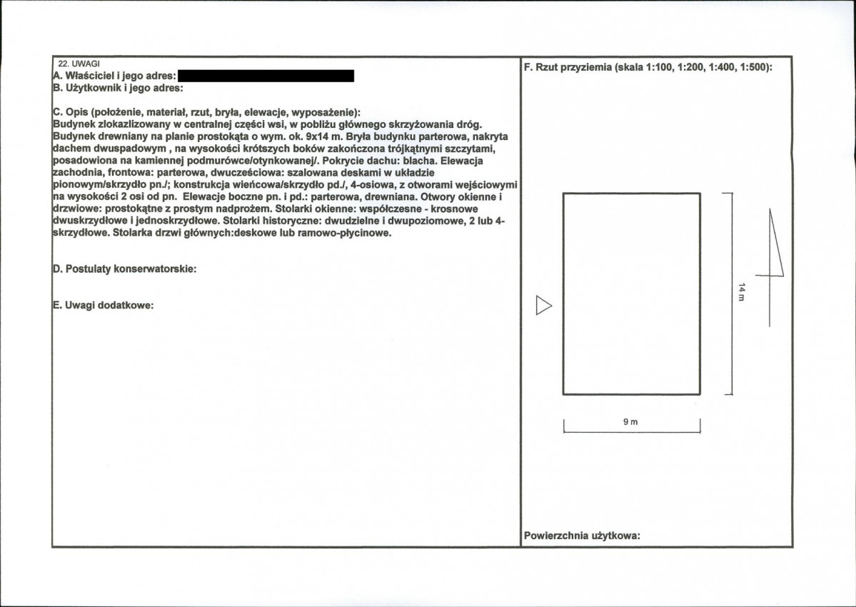 KEZN - Karta obiektu niewpisanego do rejestru, skan nr 2