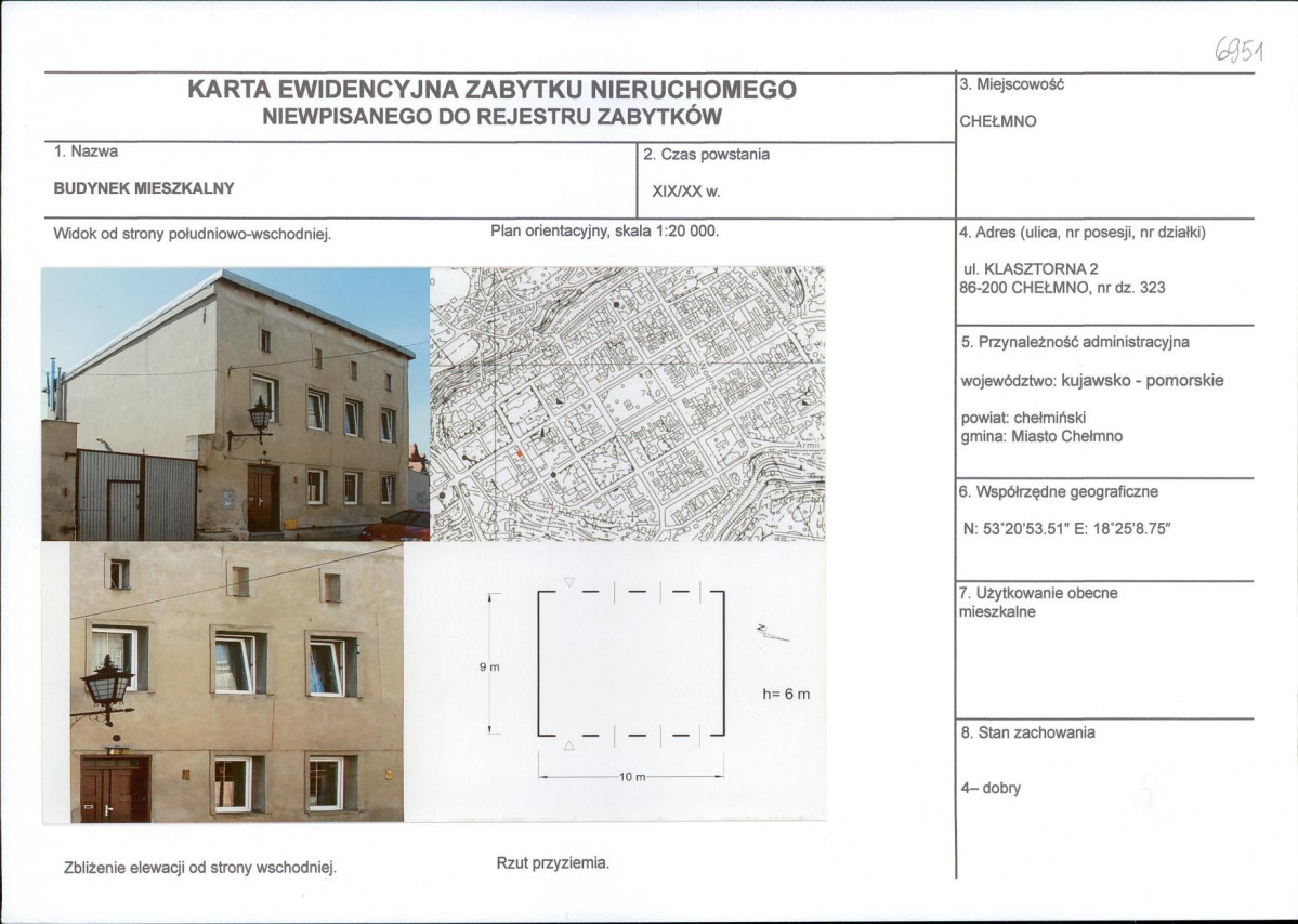 KEZN - Karta obiektu niewpisanego do rejestru, skan nr 1