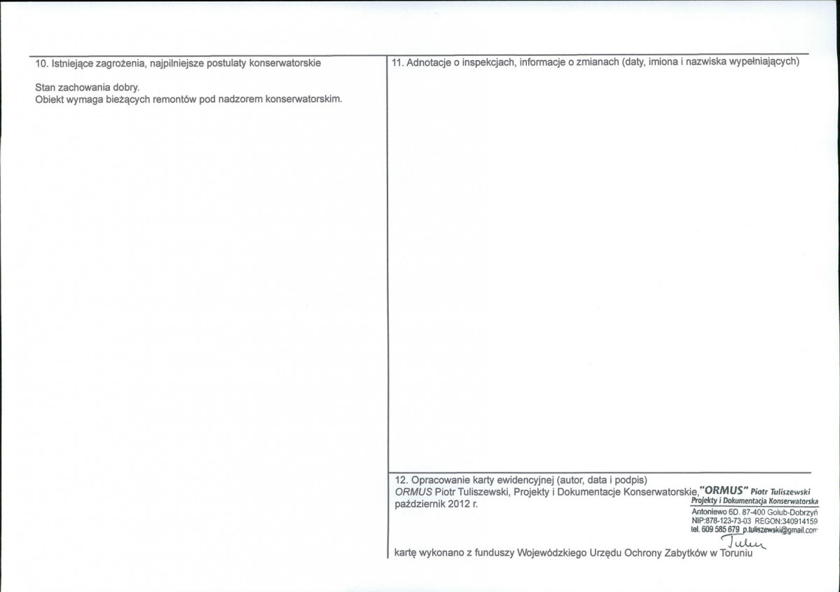 KEZN - Karta obiektu niewpisanego do rejestru, skan nr 2