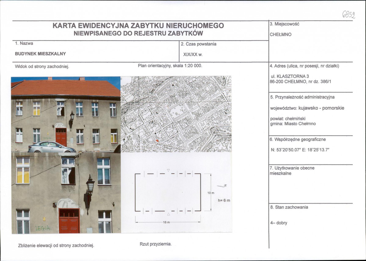 KEZN - Karta obiektu niewpisanego do rejestru, skan nr 1