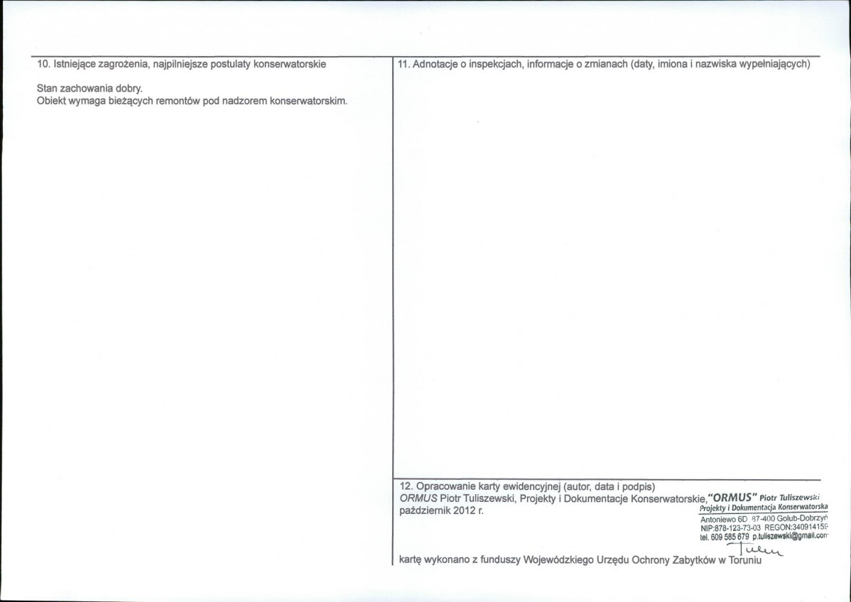 KEZN - Karta obiektu niewpisanego do rejestru, skan nr 2
