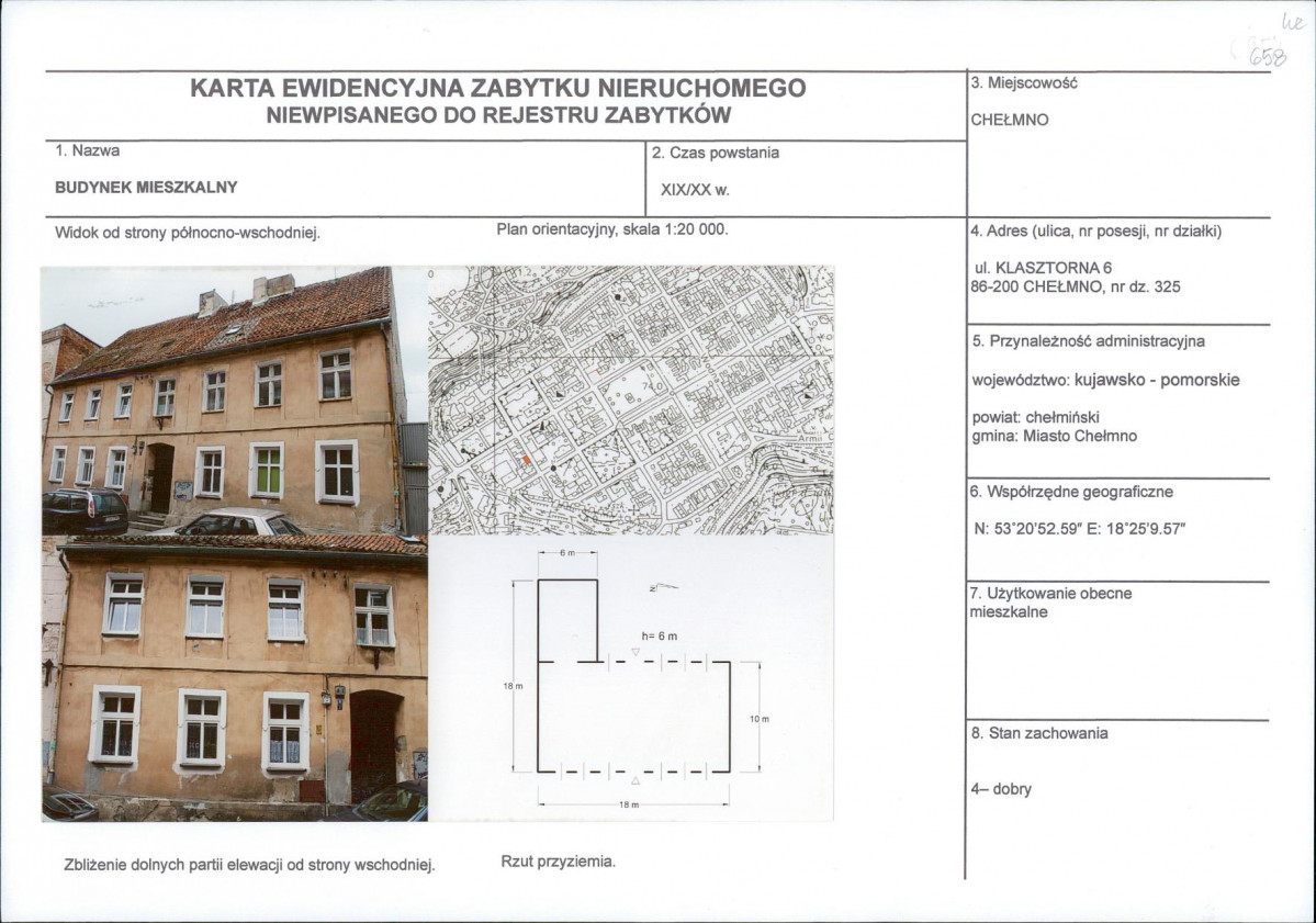 KEZN - Karta obiektu niewpisanego do rejestru, skan nr 1