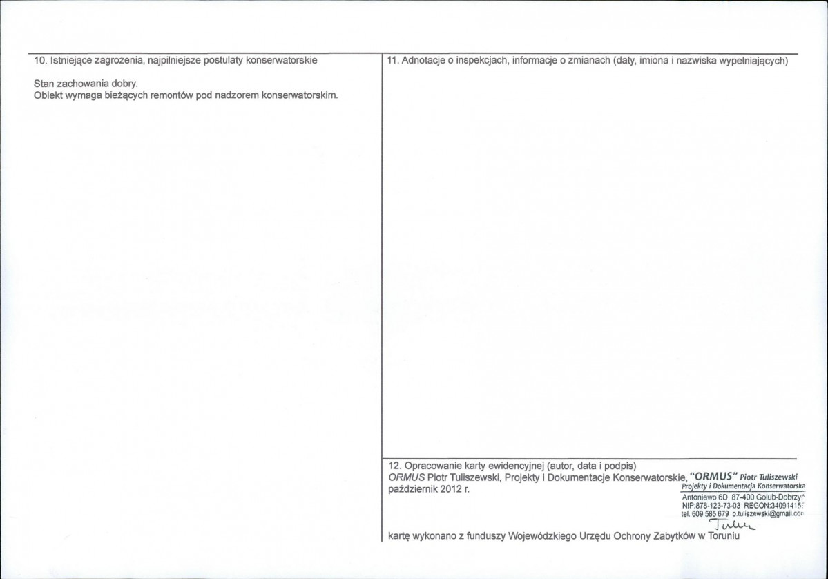 KEZN - Karta obiektu niewpisanego do rejestru, skan nr 2