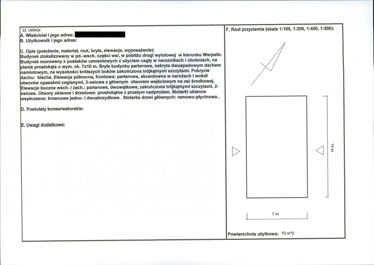 KEZN - Karta obiektu niewpisanego do rejestru, skan nr 2