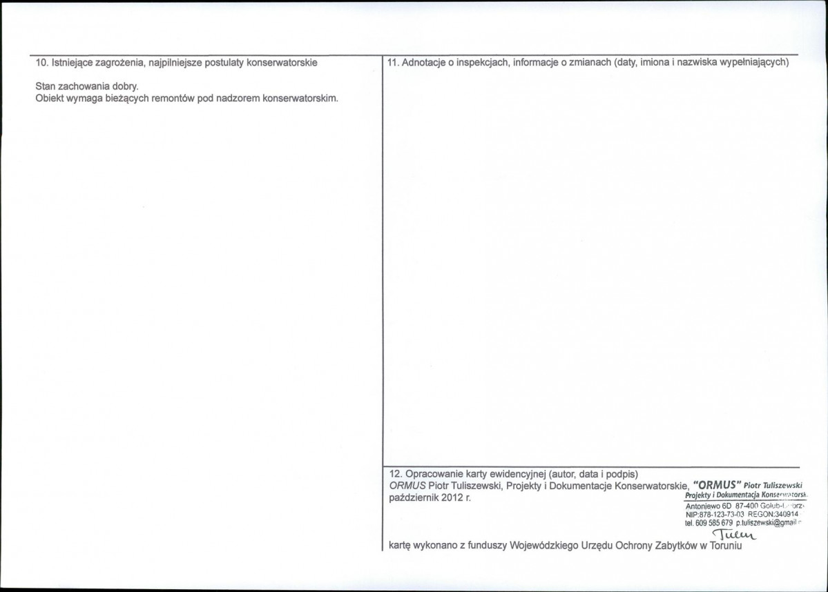 KEZN - Karta obiektu niewpisanego do rejestru, skan nr 2