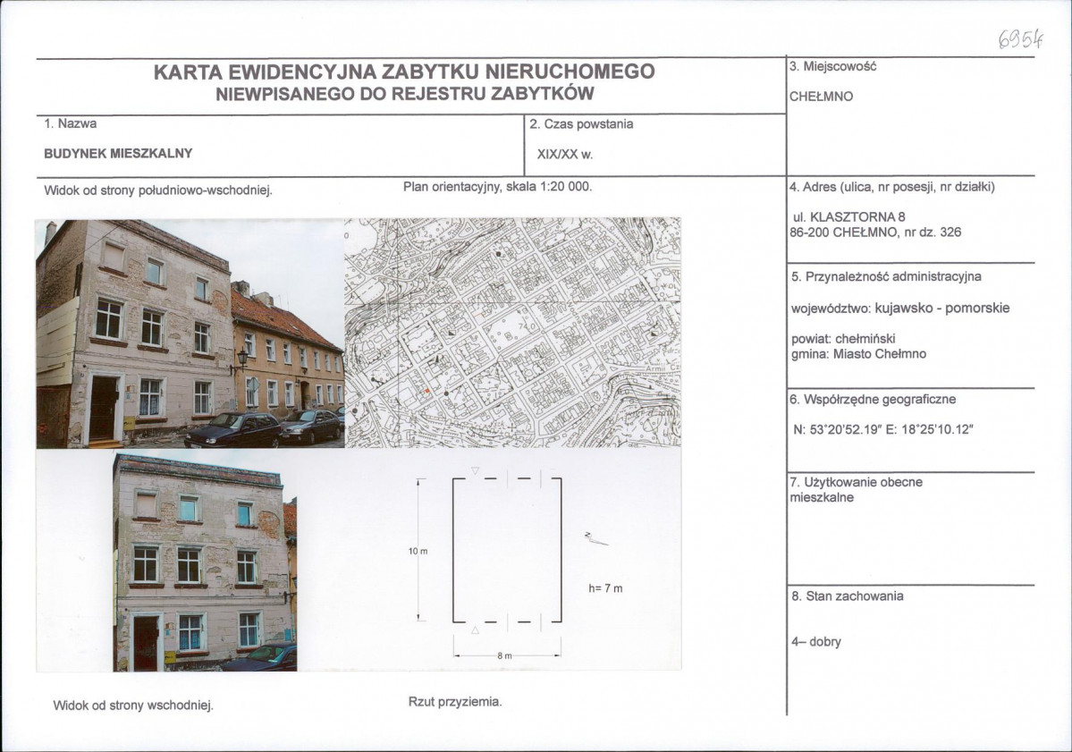 KEZN - Karta obiektu niewpisanego do rejestru, skan nr 1
