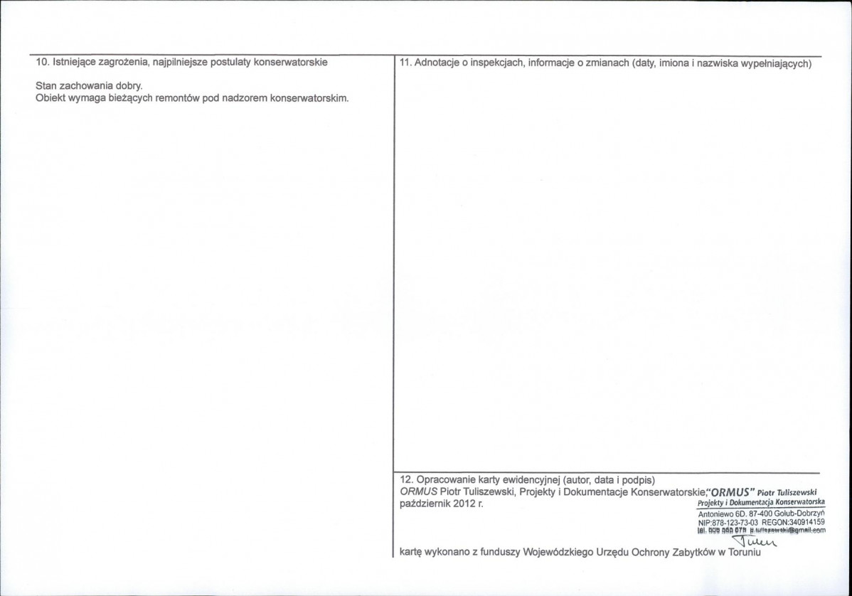 KEZN - Karta obiektu niewpisanego do rejestru, skan nr 2