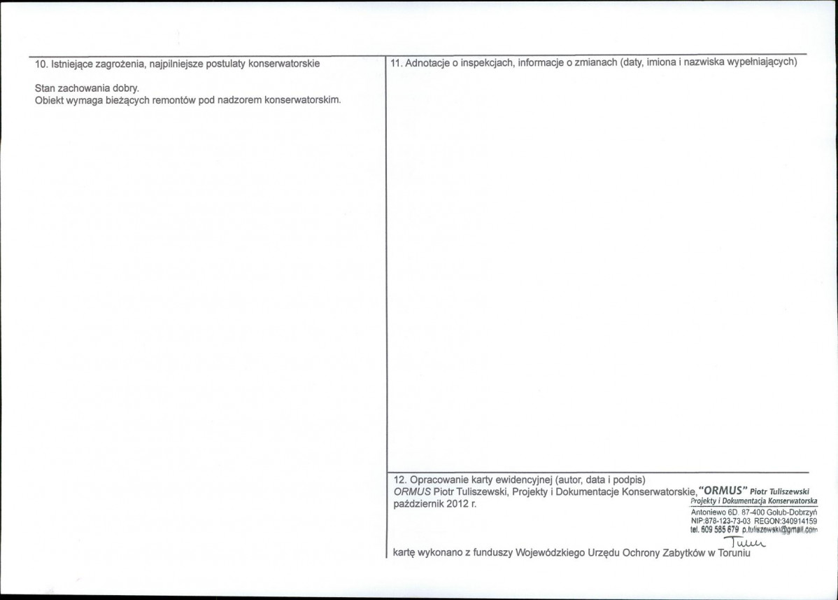KEZN - Karta obiektu niewpisanego do rejestru, skan nr 2