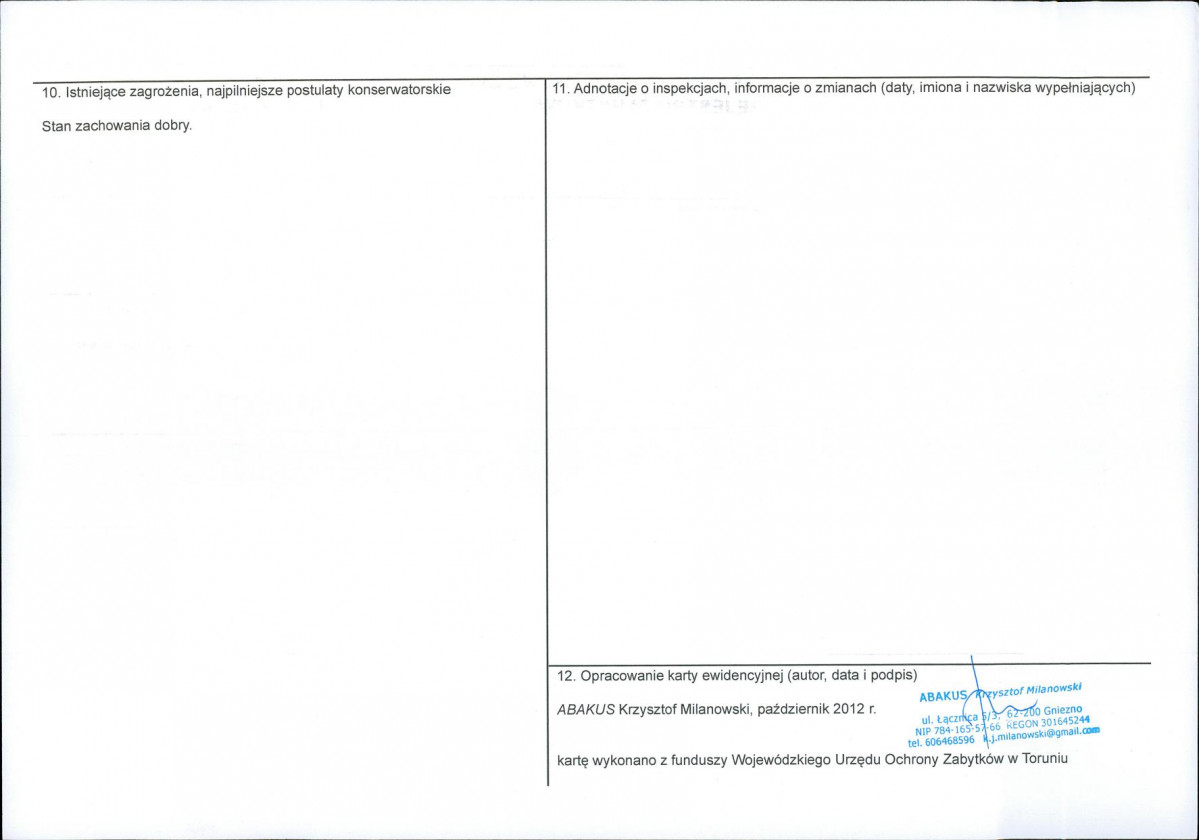 KEZN - Karta obiektu niewpisanego do rejestru, skan nr 2