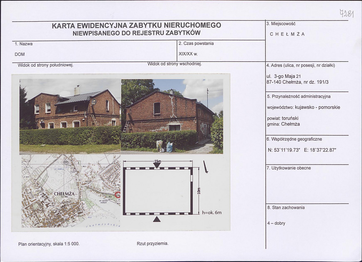 KEZN - Karta obiektu niewpisanego do rejestru, skan nr 1