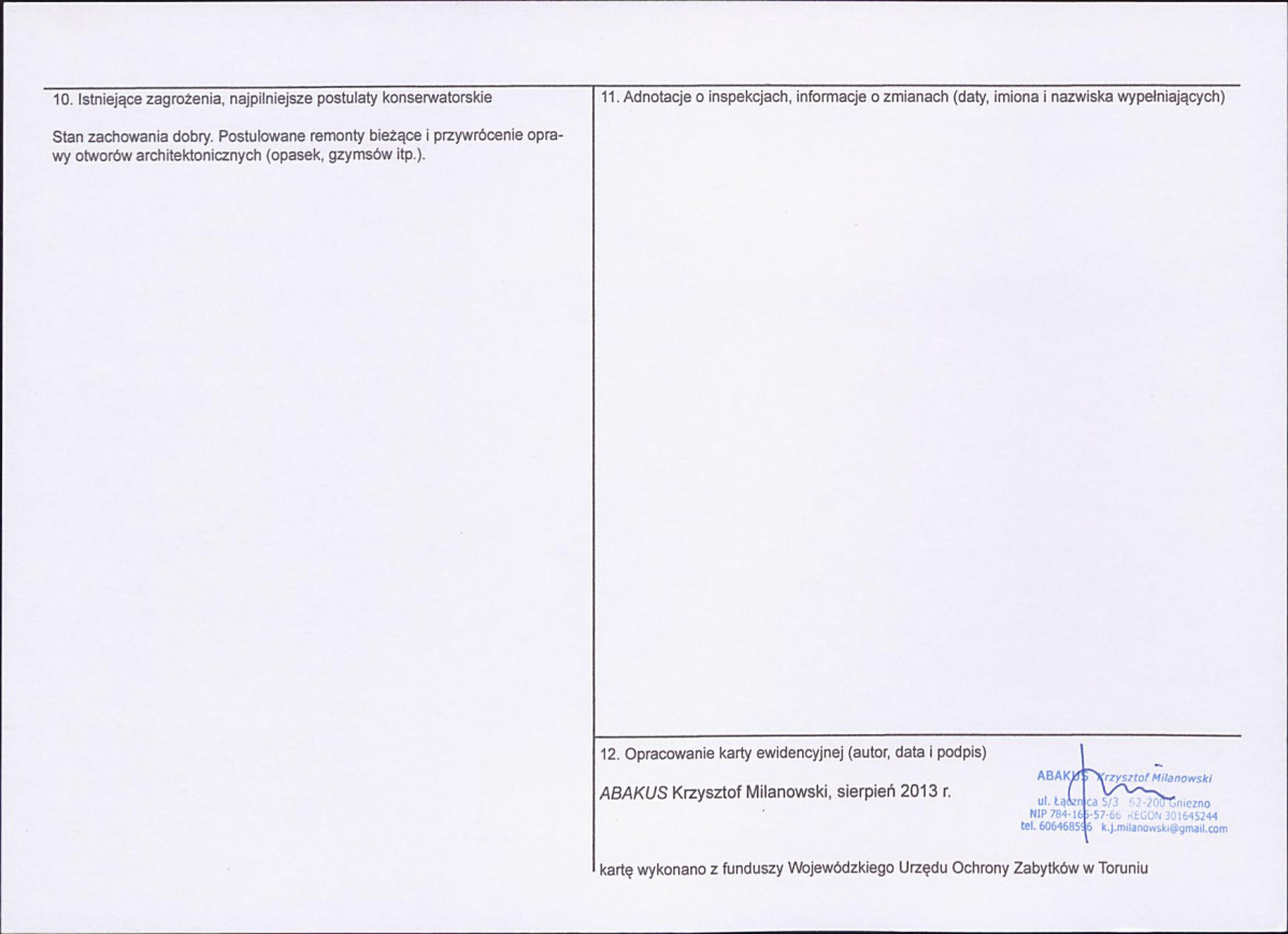 KEZN - Karta obiektu niewpisanego do rejestru, skan nr 2