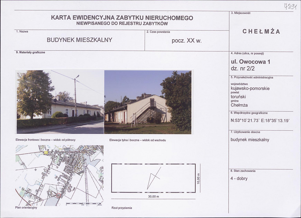 KEZN - Karta obiektu niewpisanego do rejestru, skan nr 1