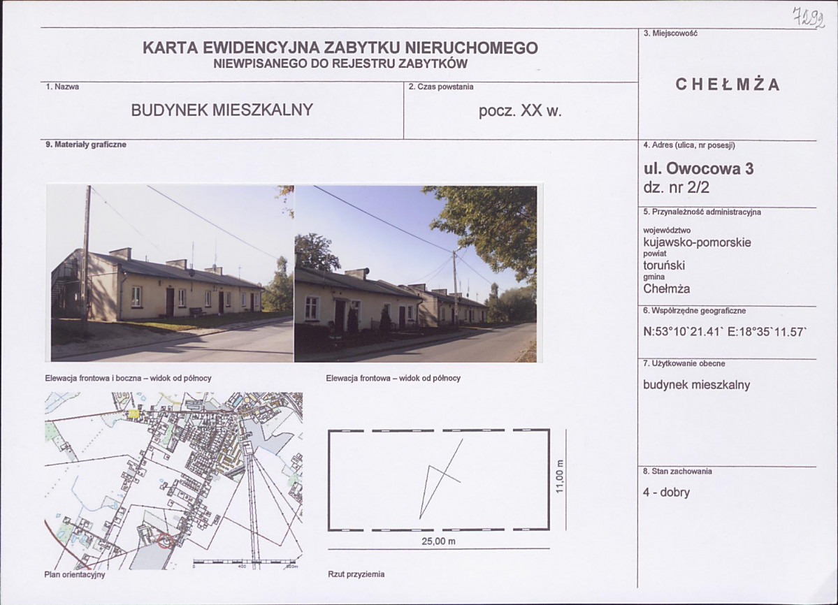 KEZN - Karta obiektu niewpisanego do rejestru, skan nr 1