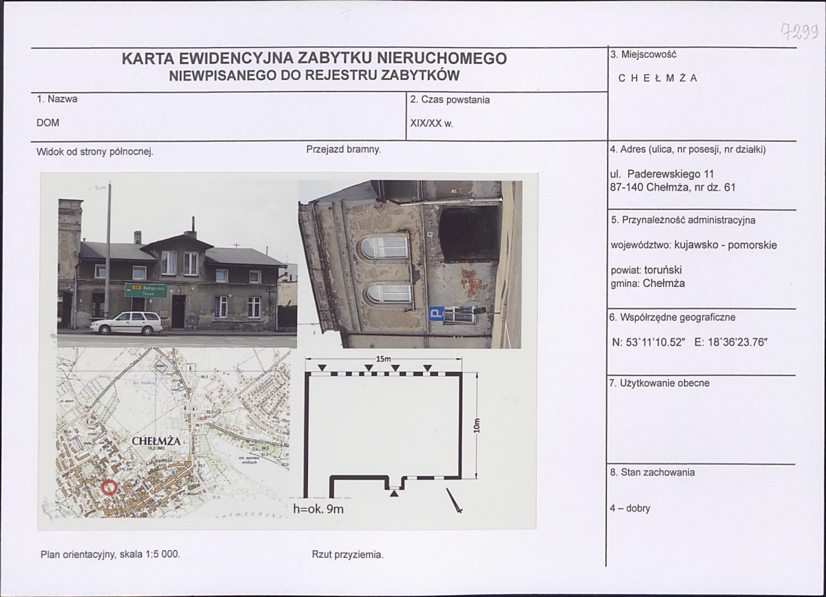 KEZN - Karta obiektu niewpisanego do rejestru, skan nr 1