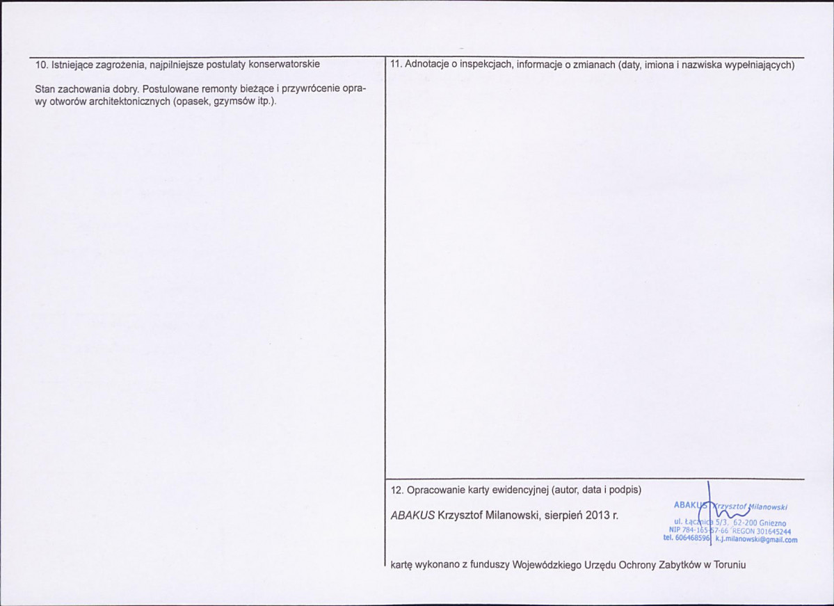 KEZN - Karta obiektu niewpisanego do rejestru, skan nr 2