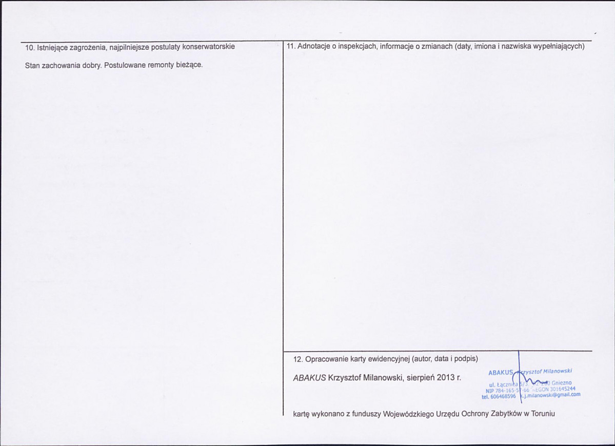 KEZN - Karta obiektu niewpisanego do rejestru, skan nr 2