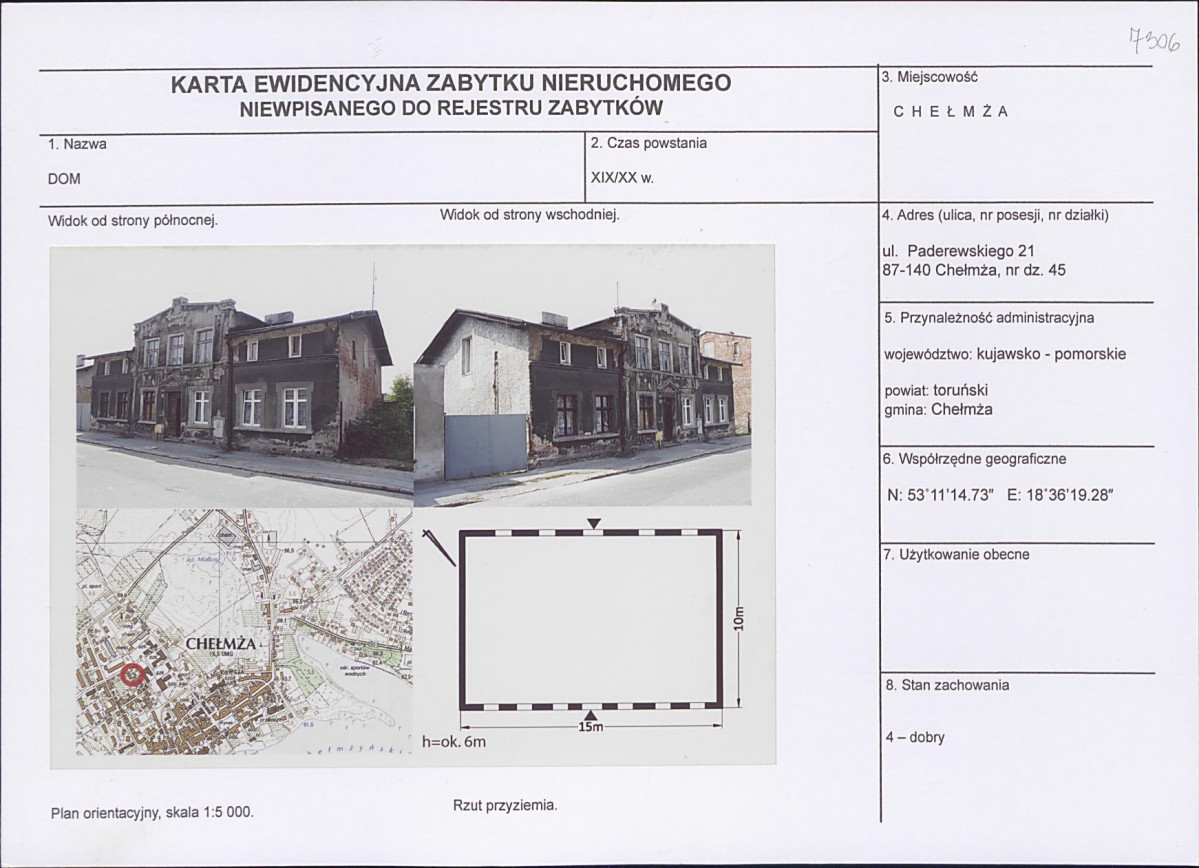 KEZN - Karta obiektu niewpisanego do rejestru, skan nr 1