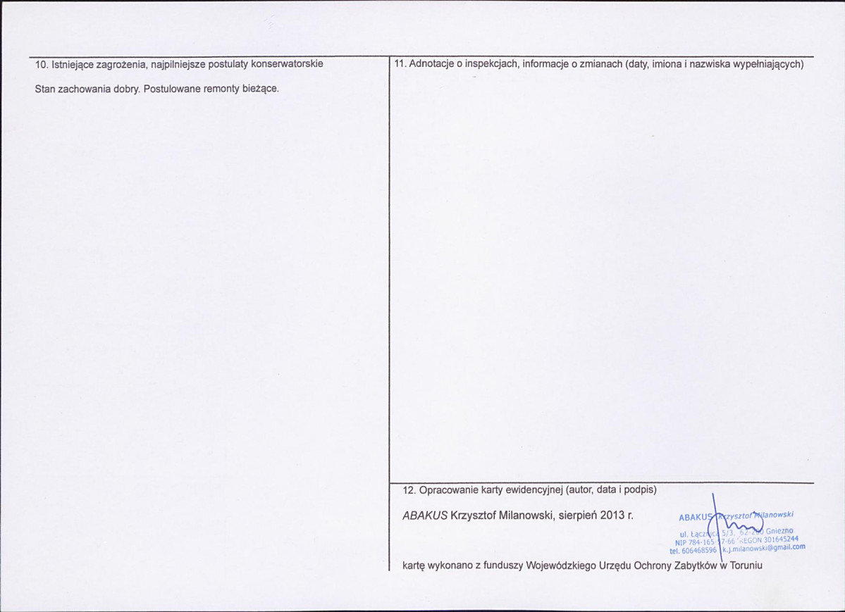 KEZN - Karta obiektu niewpisanego do rejestru, skan nr 2