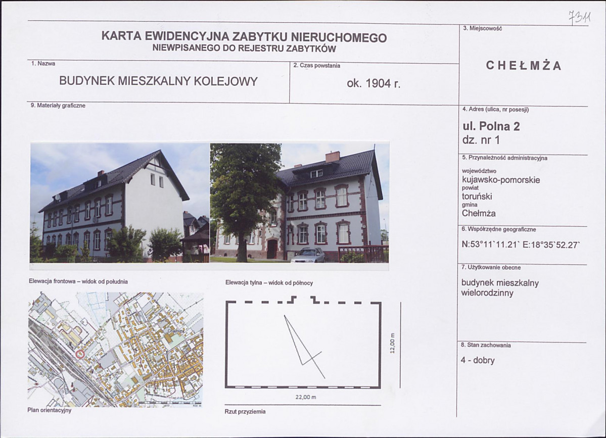 KEZN - Karta obiektu niewpisanego do rejestru, skan nr 1