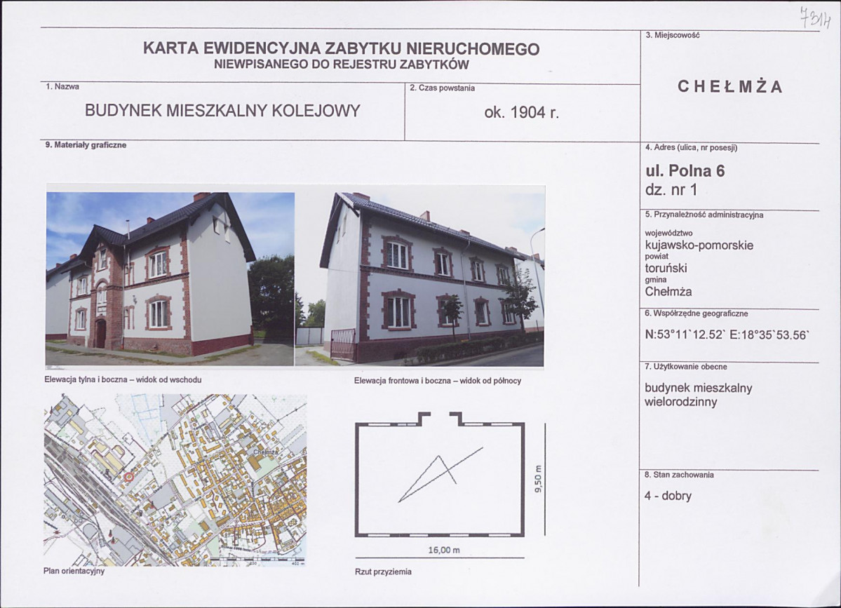 KEZN - Karta obiektu niewpisanego do rejestru, skan nr 1
