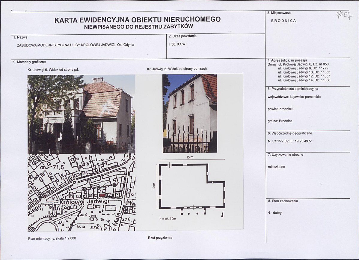 Karta obiektu niewpisanego do rejestru, skan nr 1