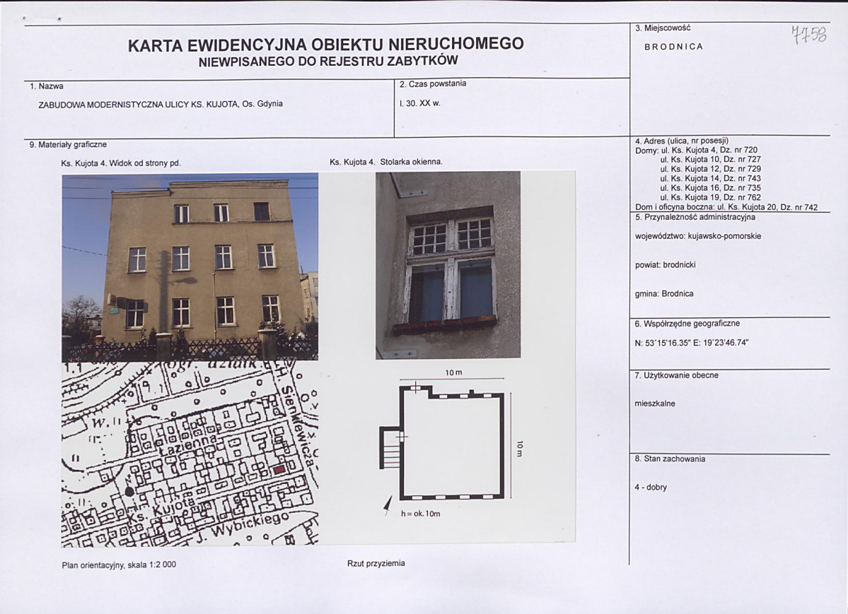 Karta obiektu niewpisanego do rejestru, skan nr 1
