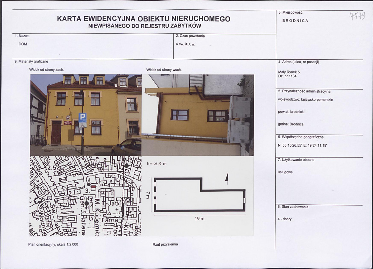 Karta obiektu niewpisanego do rejestru, skan nr 1