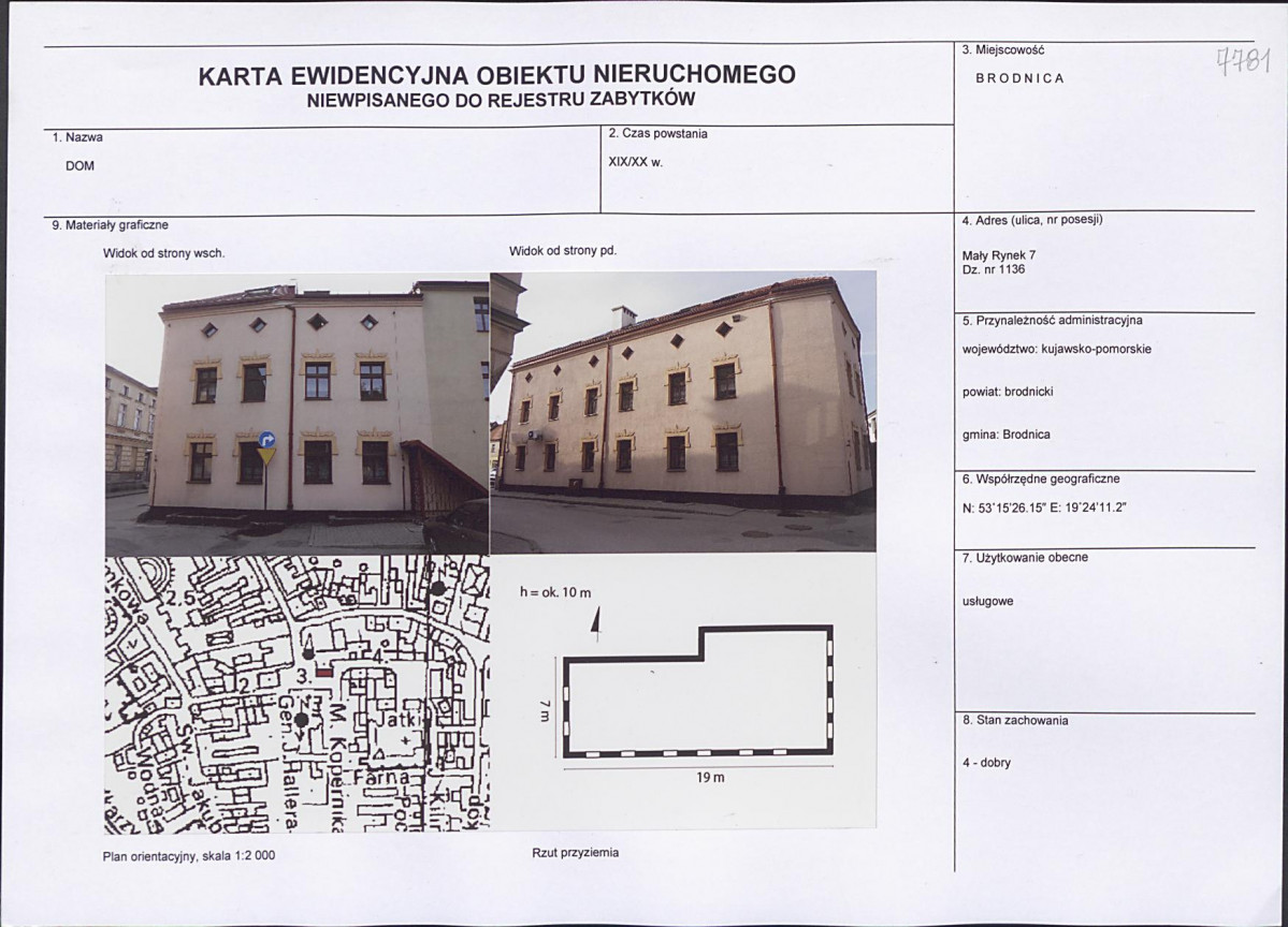 Karta obiektu niewpisanego do rejestru, skan nr 1