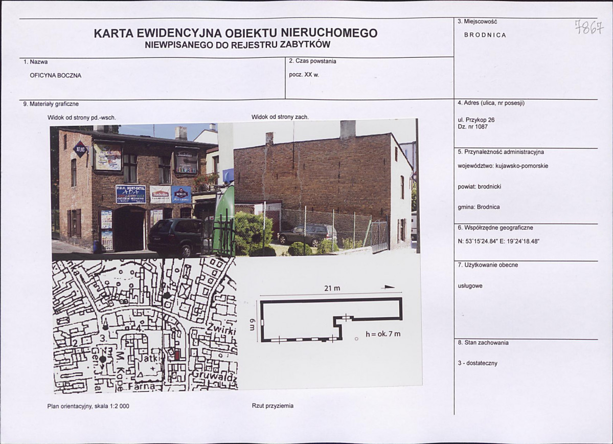 KEZN - Karta obiektu niewpisanego do rejestru, skan nr 1