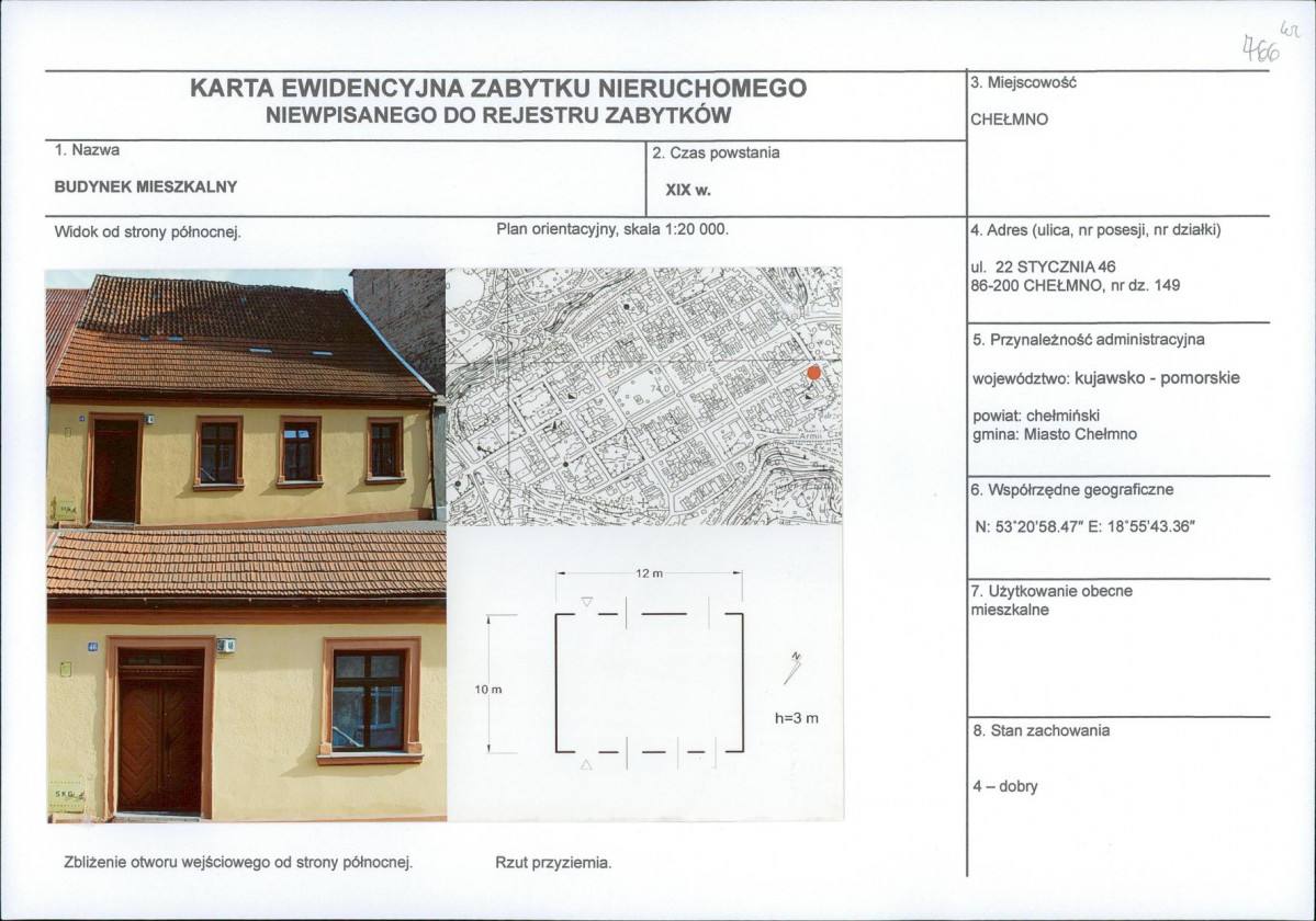 KEZN - Karta obiektu niewpisanego do rejestru, skan nr 1