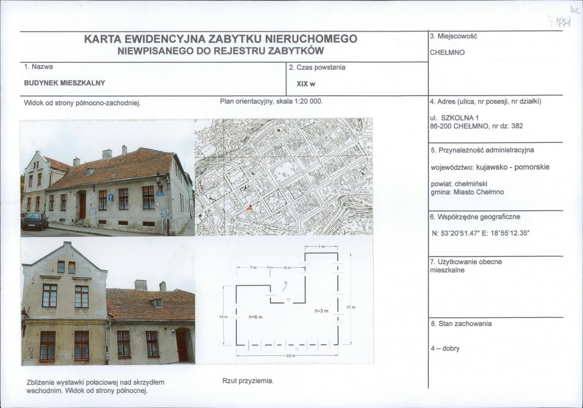 KEZN - Karta obiektu niewpisanego do rejestru, skan nr 1