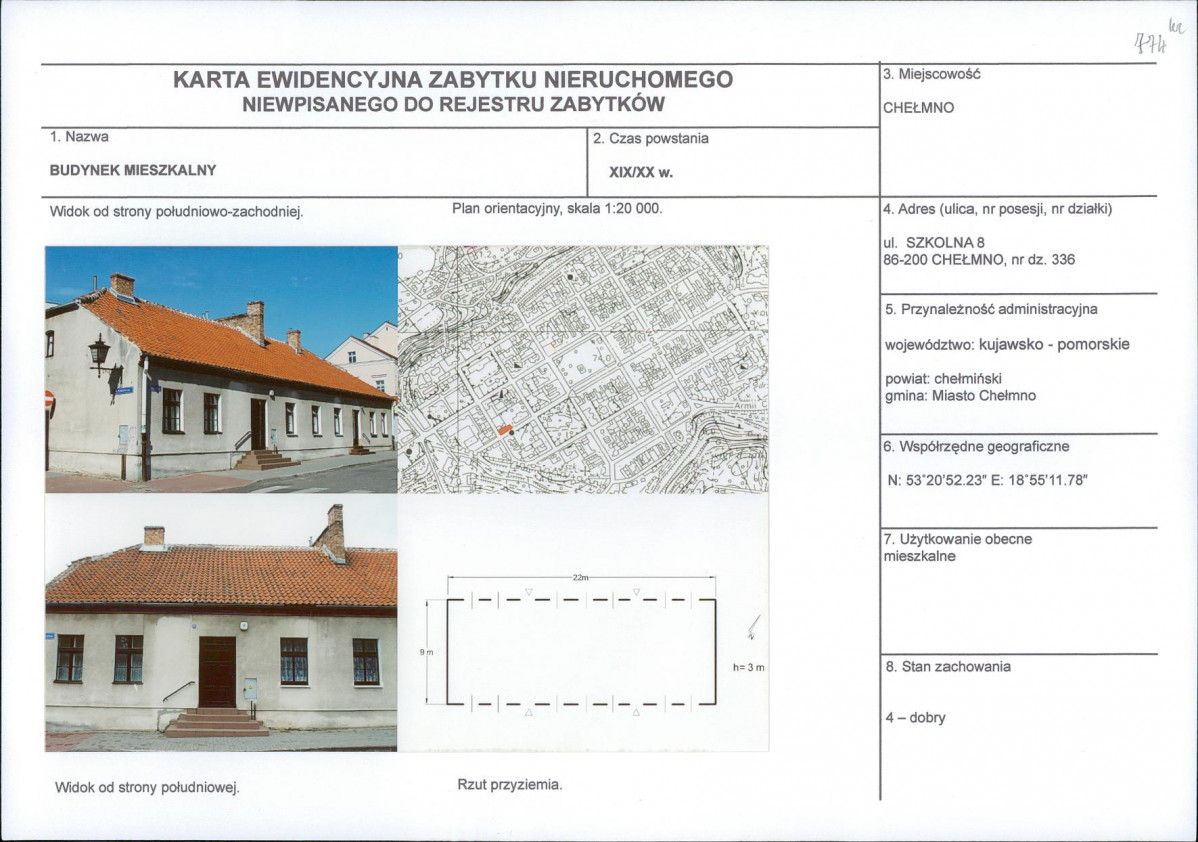 KEZN - Karta obiektu niewpisanego do rejestru, skan nr 1
