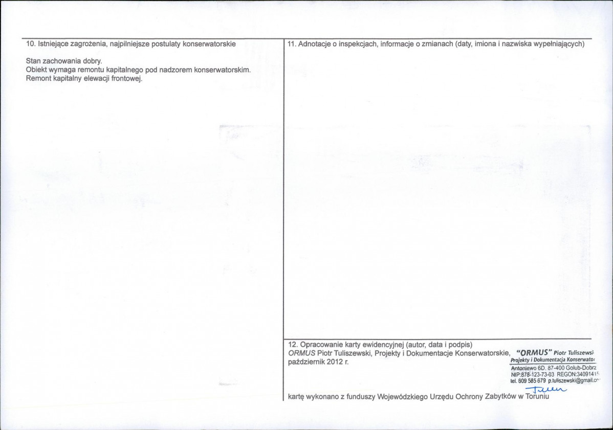 KEZN - Karta obiektu niewpisanego do rejestru, skan nr 2
