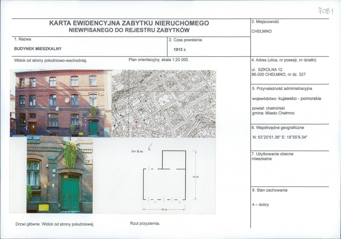 KEZN - Karta obiektu niewpisanego do rejestru, skan nr 1