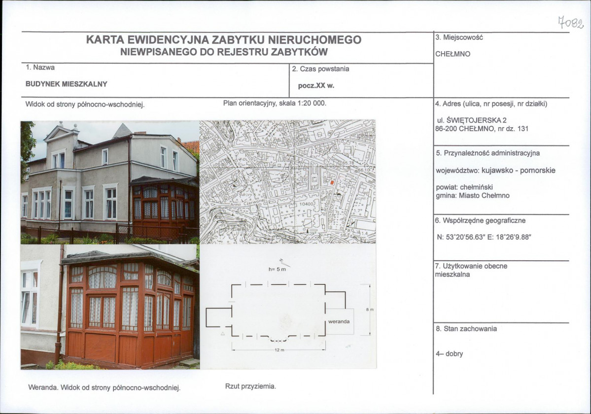 KEZN - Karta obiektu niewpisanego do rejestru, skan nr 1