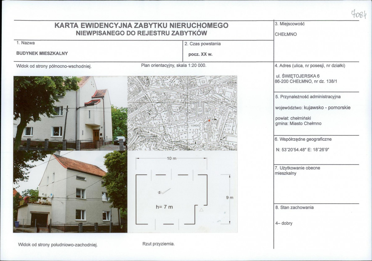 KEZN - Karta obiektu niewpisanego do rejestru, skan nr 1