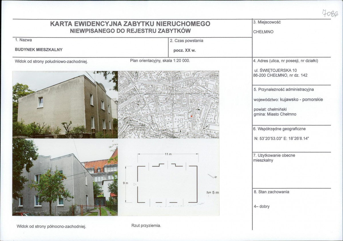 KEZN - Karta obiektu niewpisanego do rejestru, skan nr 1