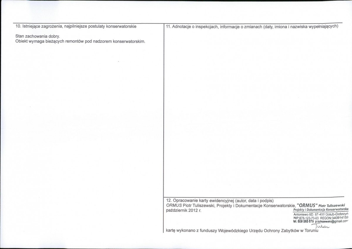 KEZN - Karta obiektu niewpisanego do rejestru, skan nr 2