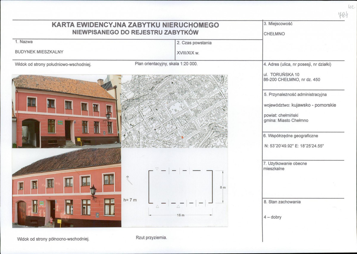 KEZN - Karta obiektu niewpisanego do rejestru, skan nr 1