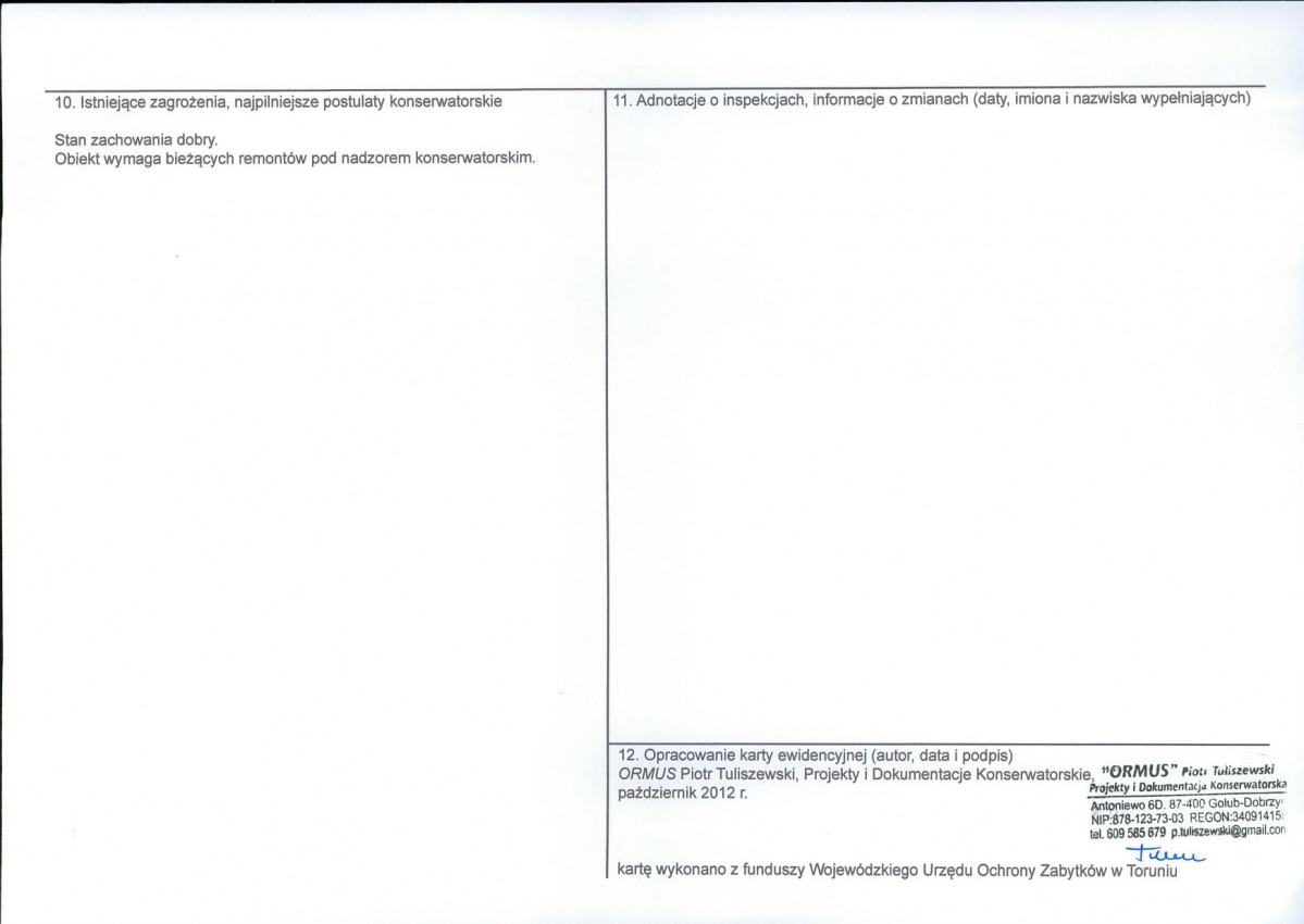 KEZN - Karta obiektu niewpisanego do rejestru, skan nr 2