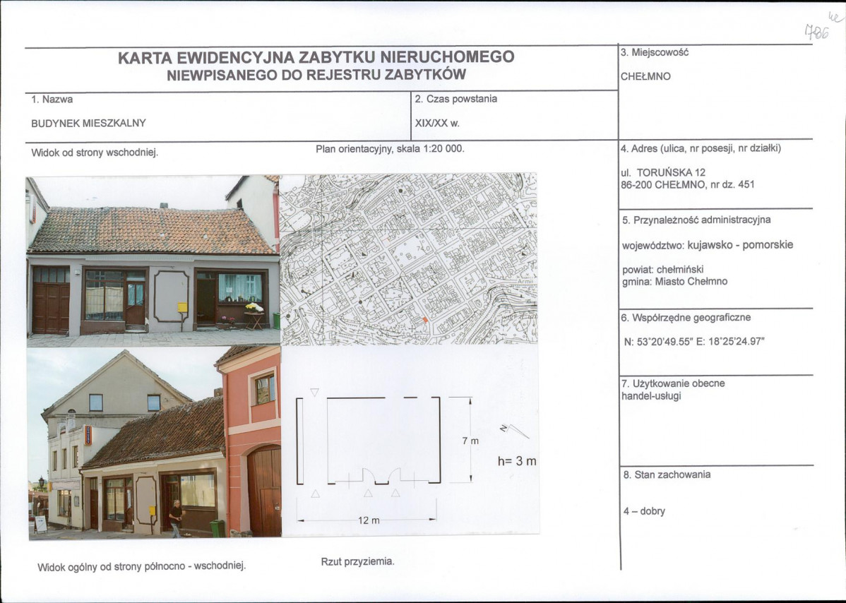 KEZN - Karta obiektu niewpisanego do rejestru, skan nr 1