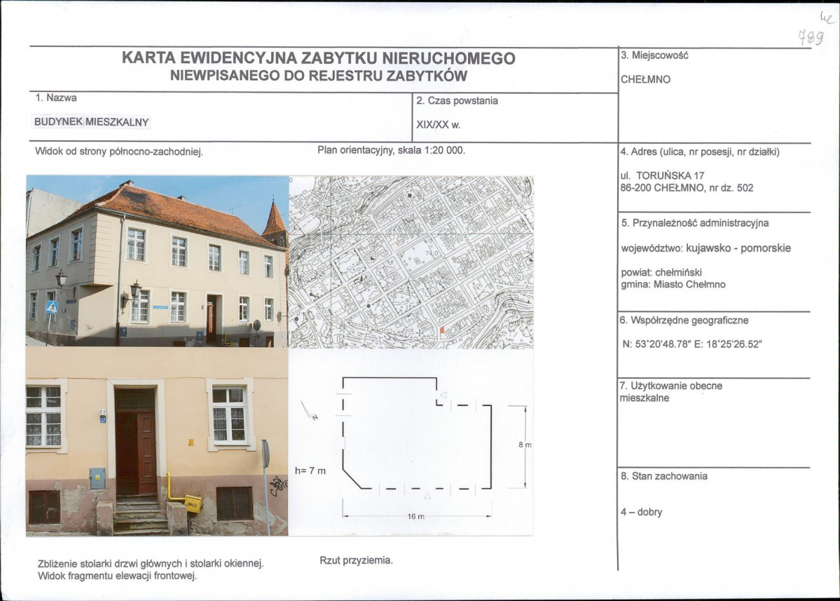 KEZN - Karta obiektu niewpisanego do rejestru, skan nr 1
