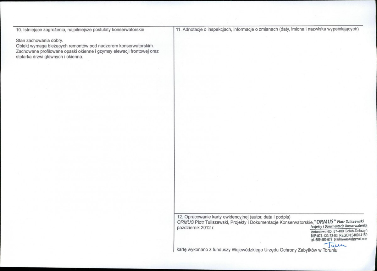 KEZN - Karta obiektu niewpisanego do rejestru, skan nr 2