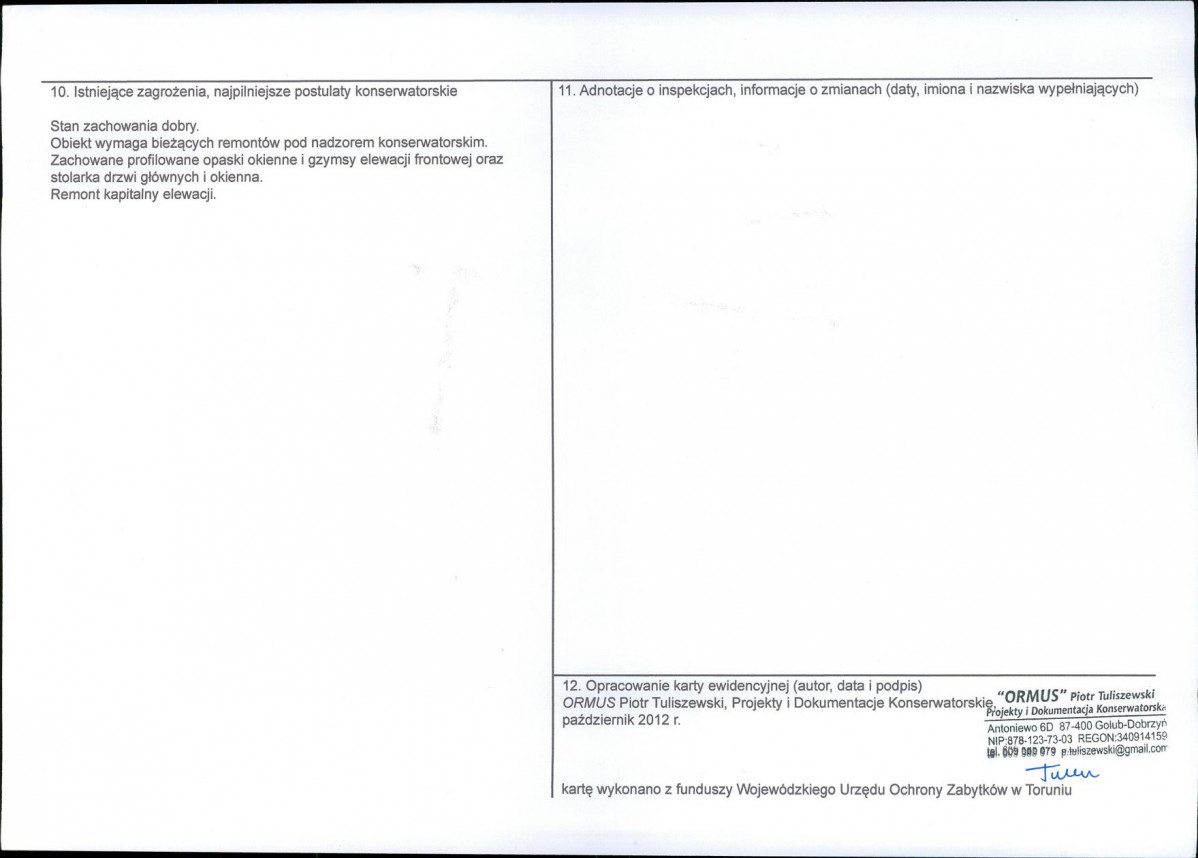 KEZN - Karta obiektu niewpisanego do rejestru, skan nr 2