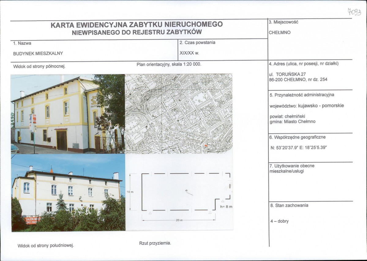 KEZN - Karta obiektu niewpisanego do rejestru, skan nr 1