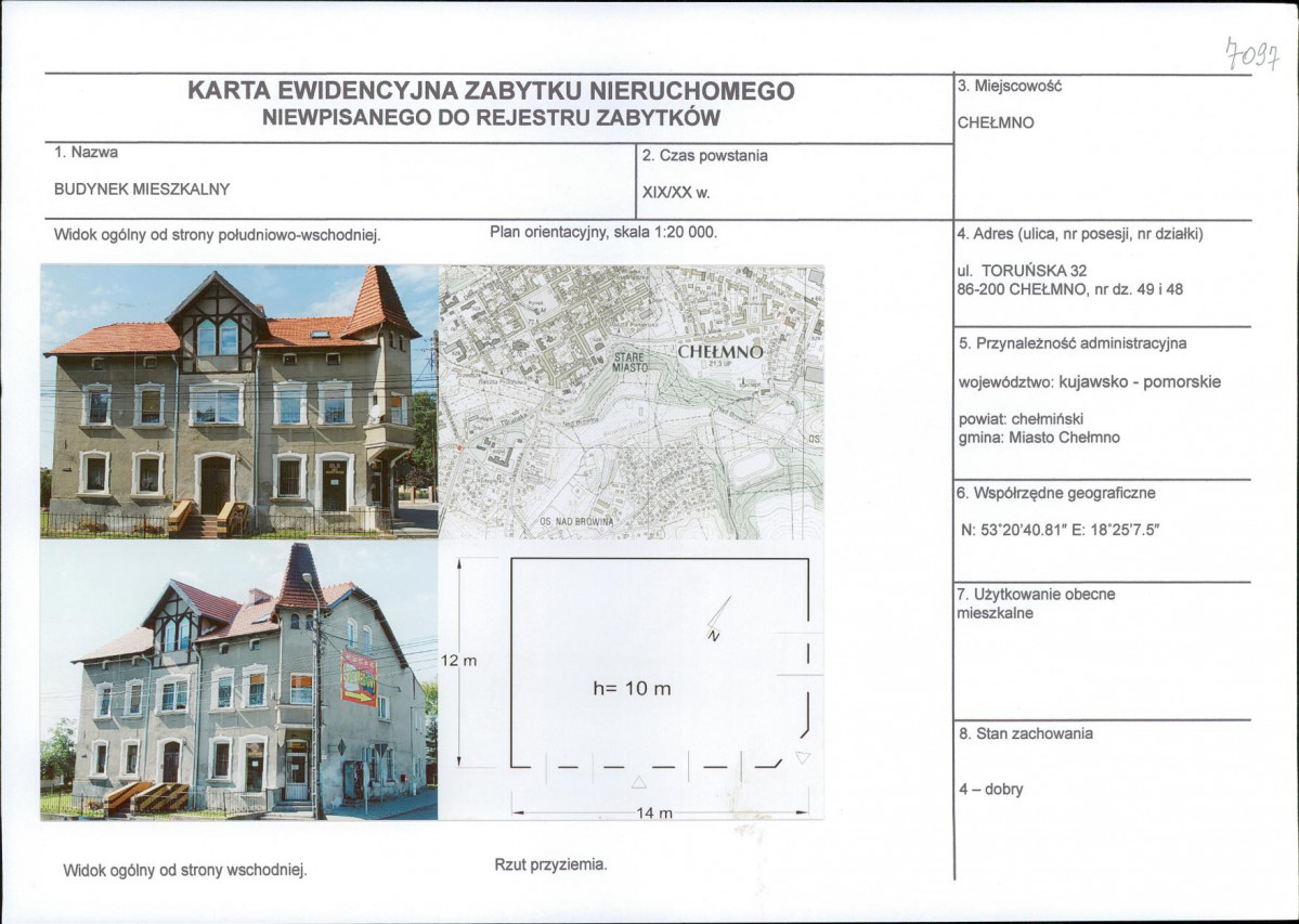 KEZN - Karta obiektu niewpisanego do rejestru, skan nr 1